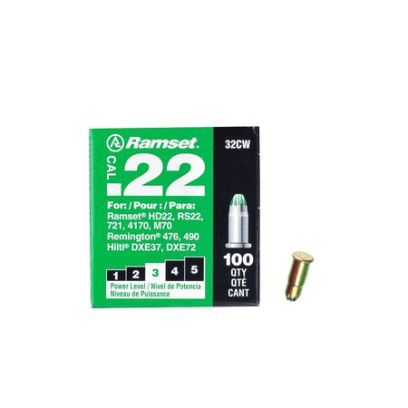 Ramset 0.22 in. D Steel Round Head Powder Loads 100 pk