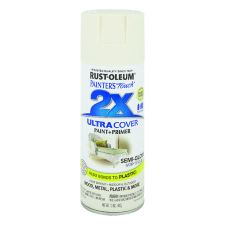 Rust-Oleum Painter's Touch 2X Ultra Cover Semi-Gloss Ivory Bisque Spray Paint 12 oz