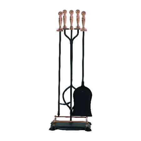 Panacea Black Antique Metal Fireplace Tool Set