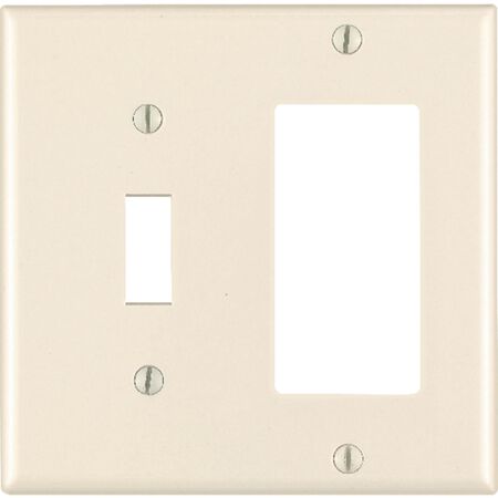 Leviton Decora Almond 2 gang Thermoset Plastic Decorator/Toggle Wall Plate 1 pk