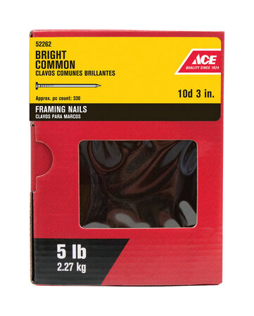 Grip-Rite 10D 3 in. Common Bright Steel Nail Flat Head 5 lb 315 pk