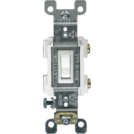 Leviton 15 amps Single Pole Toggle AC Quiet Switch White 1 pk
