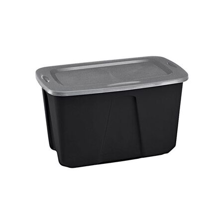 Homz 32 gal Black/Gray Storage Tote 20 in. H X 31.875 in. W X 17.75 in. D Stackable