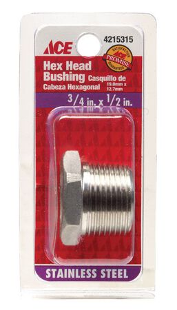 Smith-Cooper 3/4 in. Dia. x 1/2 in. Dia. MPT To FPT Stainless Steel Hex Bushing
