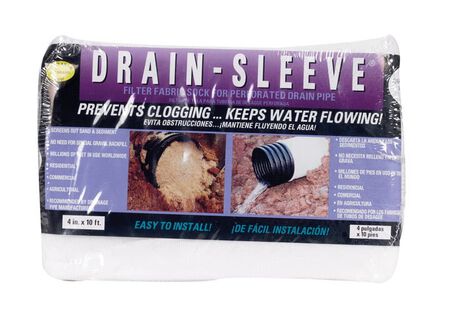 Carriff Corp Drain Sleeve 4 in. D X 10 ft. L Polyester Slotted Filter Fabric Sock