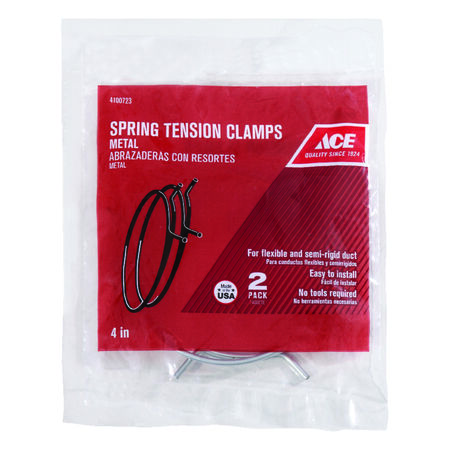 Ace 3 in to 4 in. Silver Spring Tension Clamps Metal