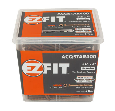 EZ Exterior Screws #10 x 4" T-25 Star 5 lb.
