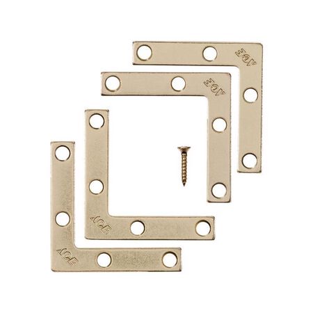 Ace 2 in. H X 2.750 in. W X 2 in. D Brass Flat Corner Brace
