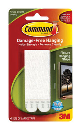 3M Command Large Foam Picture Hanging 3-5/8 in. L 8 pk 4 lb. per Set Adhesive Strips