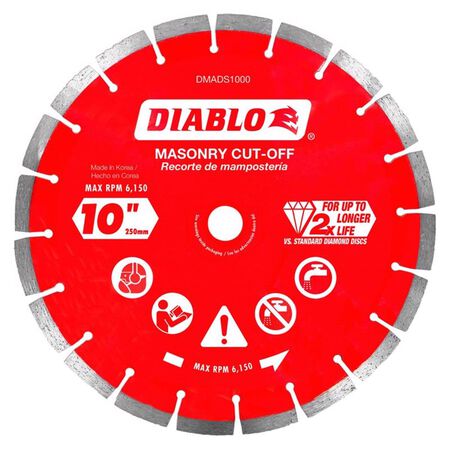 Diablo 10 in. D X 7/8 in. Diamond Segmented Masonry Cut-Off Disc 1 pk