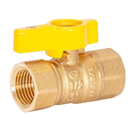 Eastman 1/2 in. Brass FIP Ball Valve T-Handle For Gas