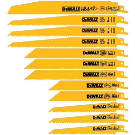 DEWALT Reciprocating Saw Blades Bi-Metal Set With Case 12 Pack