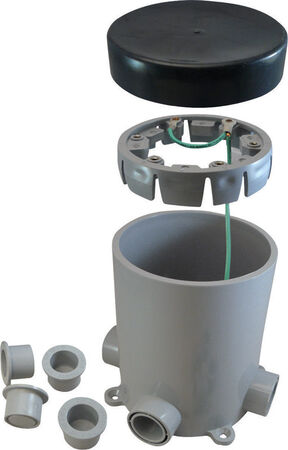 Cantex 19-1/2 cu in Round PVC 1 gang Junction Box Gray