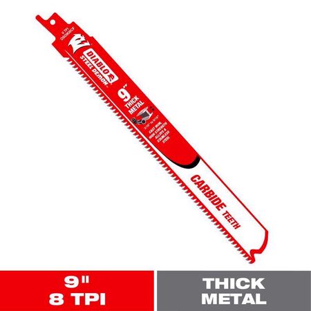 Diablo Steel Demon 9 in. Carbide Thick Metal Reciprocating Saw Blade 8 TPI 1 pc