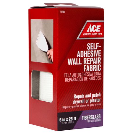 Ace 25 ft. L X 6 in. W Fiberglass White Self Adhesive Wall Repair Fabric
