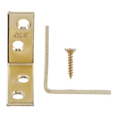 Ace 1-1/2 in. H X 2.75 in. W X 1-1/2 in. D Brass Inside L Corner Brace