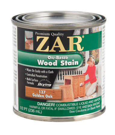ZAR Semi-Transparent Oil-Based Wood Stain Golden Oak Tintable 1/2 pt.