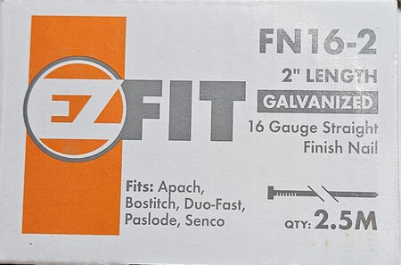 Nail EZ 2" Fin 16ga Str EG 2.5