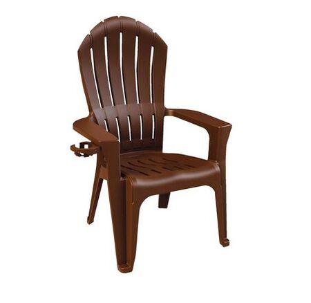 Adams Big Easy Adirondack Chair Ergonomic Resin Earth Brown Outdoor Patio Seating