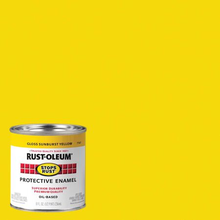 Rust-Oleum Stops Rust Indoor and Outdoor Gloss Sunburst Yellow Oil-Based Protective Paint 0.5 pt
