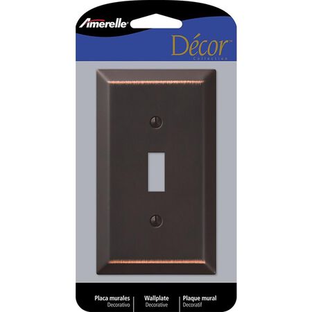 Amerelle Century Aged Bronze 1 gang Stamped Steel Toggle Wall Plate 1 Pack