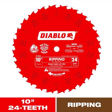 Diablo 10 in. D X 5/8 in. TiCo Hi-Density Carbide Ripping Saw Blade 24 teeth 1 pk