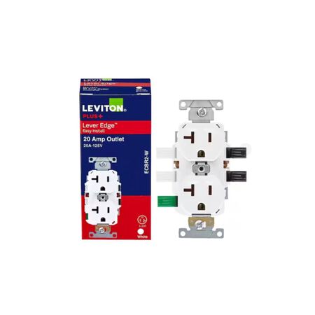 Leviton Lever Edge 20 amps 125 V White Outlet 1 Pack
