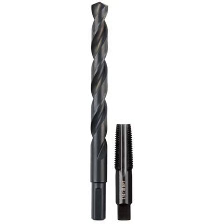 Milwaukee SAE 1/4-18 NPT Straight Flute Plug Tap & 7/16 in. Drill Bit