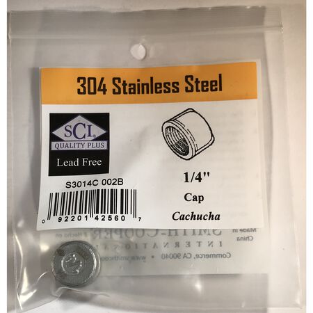 Smith-Cooper 1/4 in. FPT X 1/4 in. D FPT Stainless Steel Cap