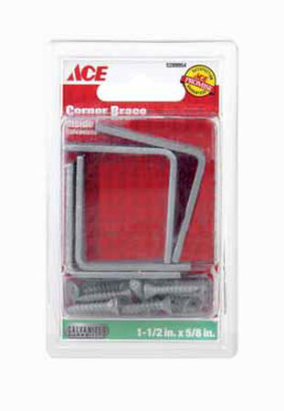 Ace Inside L Corner Brace 1-1/2 in. x 5/8 in. Galvanized Steel