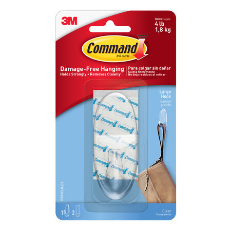 Command Large Plastic Hook 3-3/8 in. L 1 pk