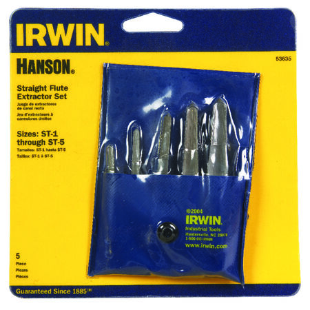 Irwin Hanson 5 pc. Multi Size Straight Screw Extractor Set