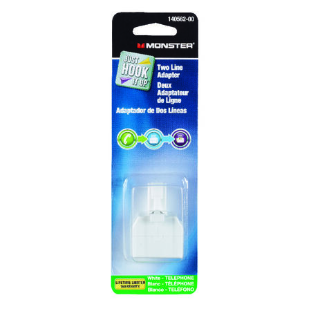 Monster Just Hook It Up 0 ft. L White Two Line Duplex Adapter