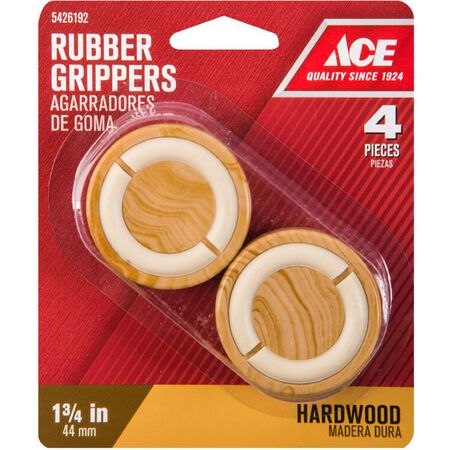 Ace Rubber Round Non-Slip Cup for Hardwood Floors Brown 1-3/4 in. W 4 pk