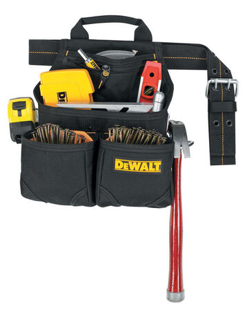 DeWalt 5.5 in. W X 15.25 in. H Ballistic Polyester Nail and Tool Pocket Apron 6 pocket Black/Yellow