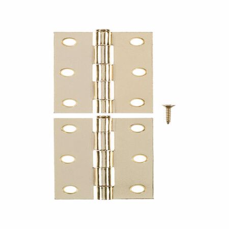 Ace 2.75 in. W X 3 in. L Bright Brass Gold Brass Narrow Hinge 2 pk