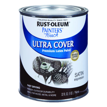 Rust-Oleum Painters Touch Ultra Cover Satin Espresso Protective Enamel Exterior & Interior 1 qt