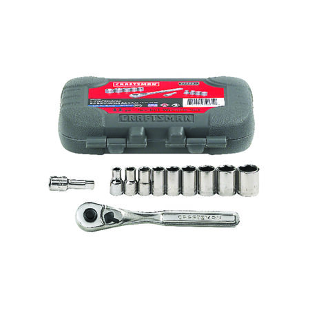 Craftsman 1/4 in. drive Metric 6 Point Socket and Ratchet Set 11 pc