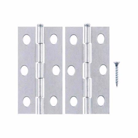 Ace 2-1/2 in. L Zinc-Plated Narrow Hinge 2 pk