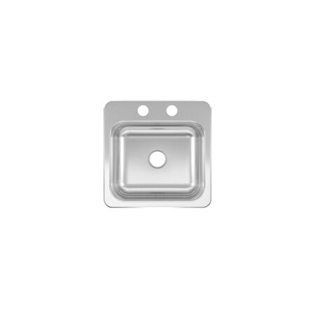 Kindred Creemore Stainless Steel Top Mount 15 in. W X 15 in. L Single Bowl Bar Sink