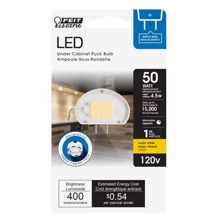Feit Specialty G8 LED Bulb Warm White 50 Watt Equivalence 1 pk