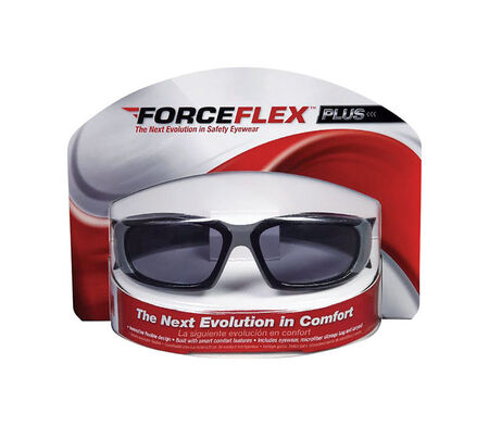 3M ForceFlex Streamlined/Wraparound Safety Glasses Gray Lens Black Frame 1 pc