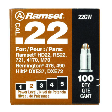 Ramset 0.22 in. D Steel Powder Loads 100 pk