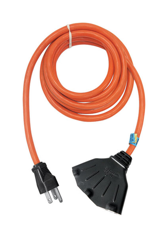 Ace Indoor and Outdoor Triple Outlet Cord 14/3 SJTW 25 ft. L Orange