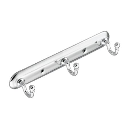 Moen Yorkshire Chrome 3-Hook Rack 10 in. L Zinc