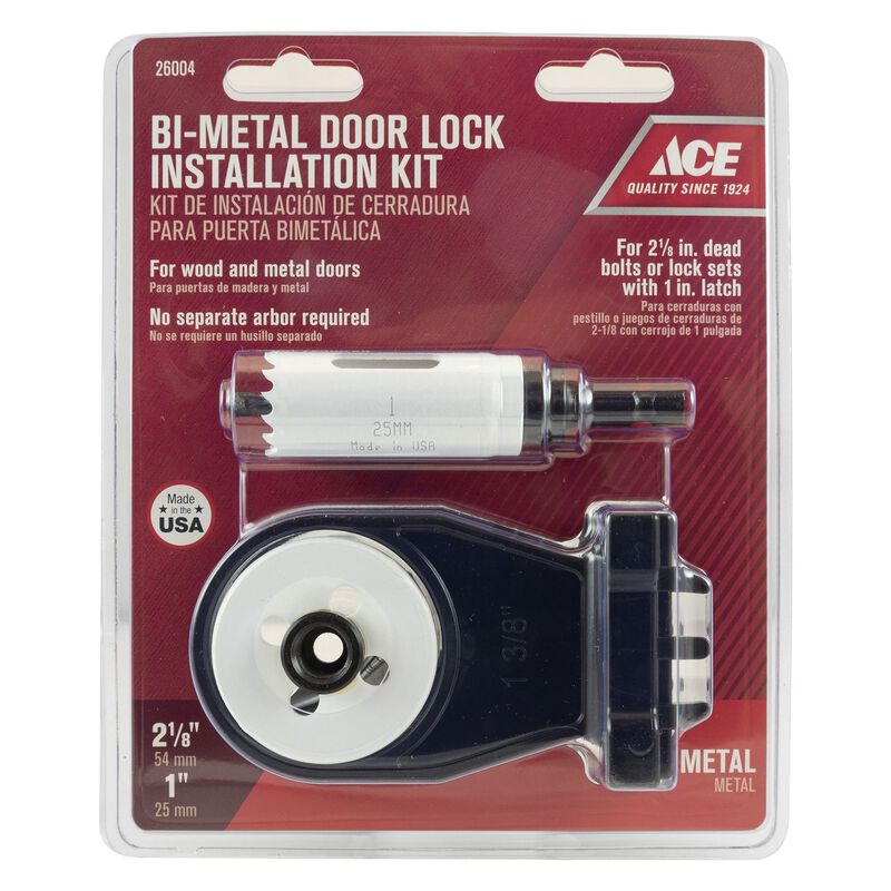 Ace Door Lock Installation Kit BiMetal 21/8 and 1 in. Dia. 2 pc