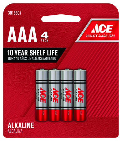 Ace AAA Alkaline Batteries 4 pk Carded