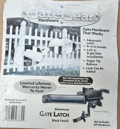 Latch Gate Black Aluminum