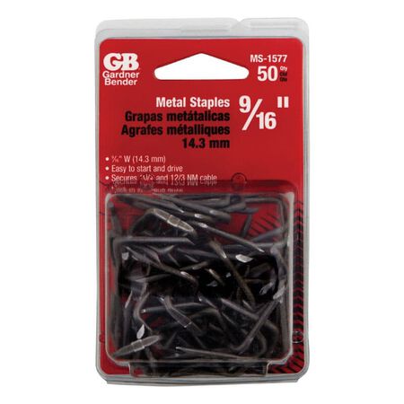 Gardner Bender 9/16 in. W Metal Insulated Cable Staple 50 pk
