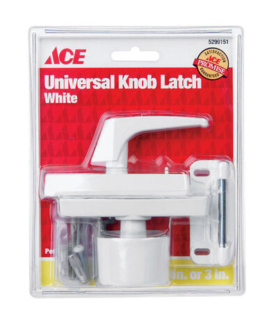 Ace White Steel Universal Knob Latch 1 pk